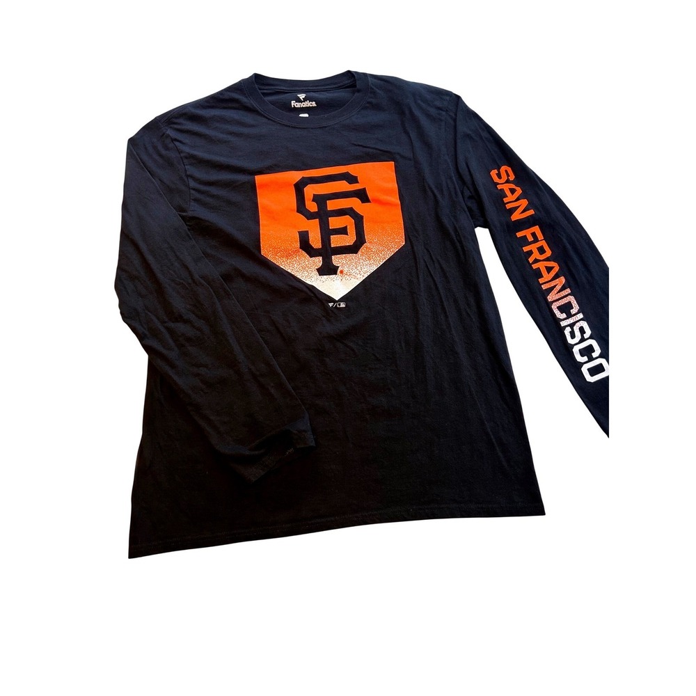 Fanatics San Francisco Giants Mens Long Sleeve T-Shirt Black Orange MLB Large